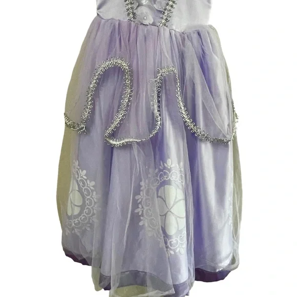 ReliBeauty Girls 5 Beaded Puff Sleeve Princess Sofia the First Costume Dress Up - Picture 3 of 13
